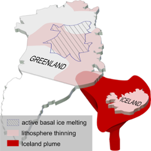 След «Исландского плюма», оставленный в литосфере Гренландии